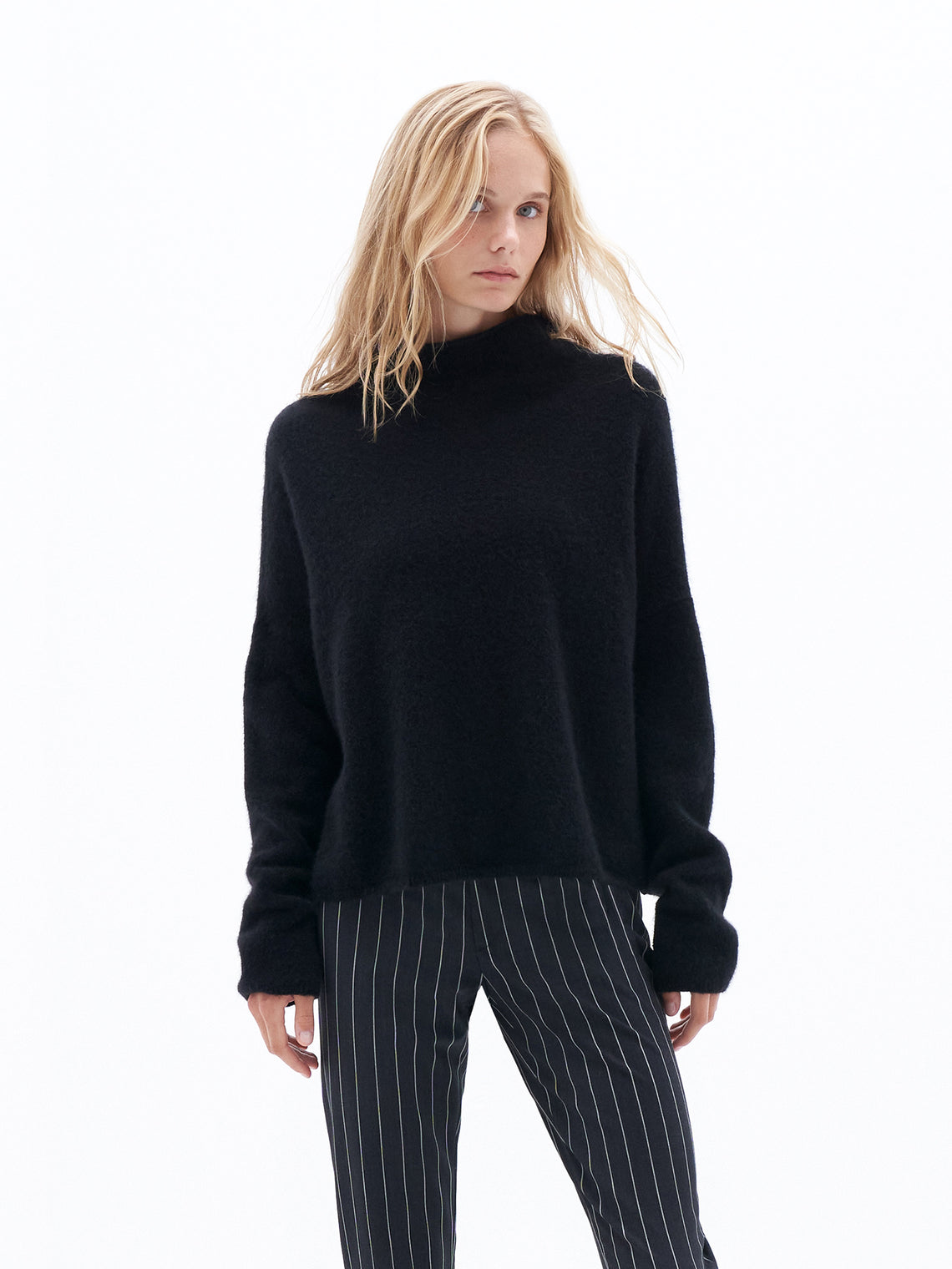 Mika yak funnelneck knitted sweater by Filippa K - black – BEYOND STUDIOS