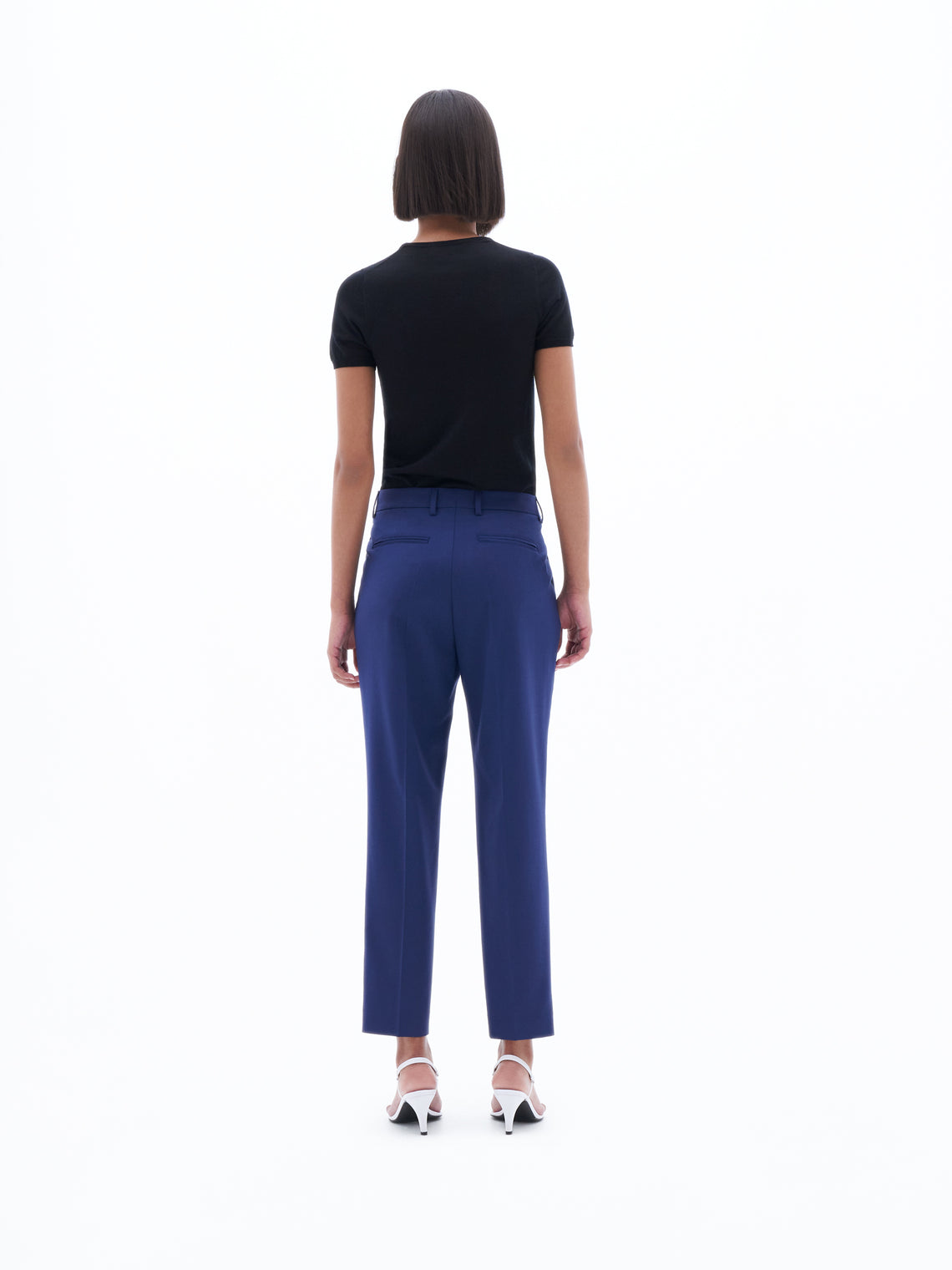 Emma cropped wool trouser by Filippa K - ocean blue