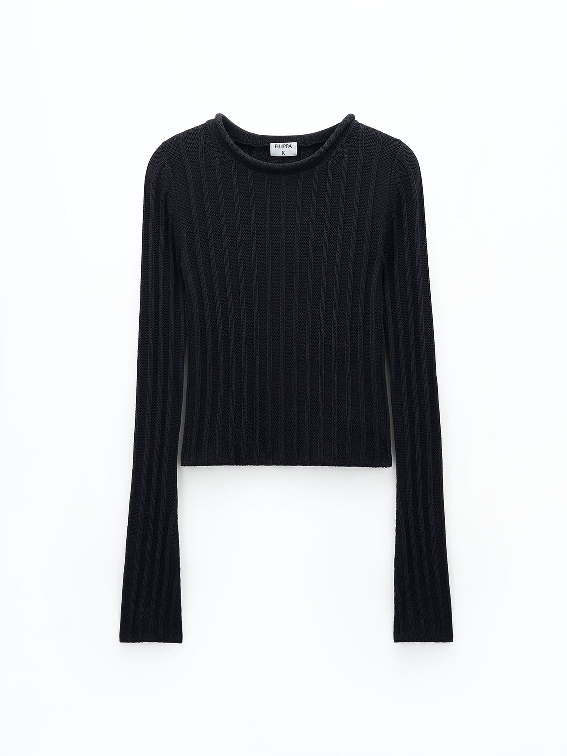 Cotton rib sweater by Filippa K - black