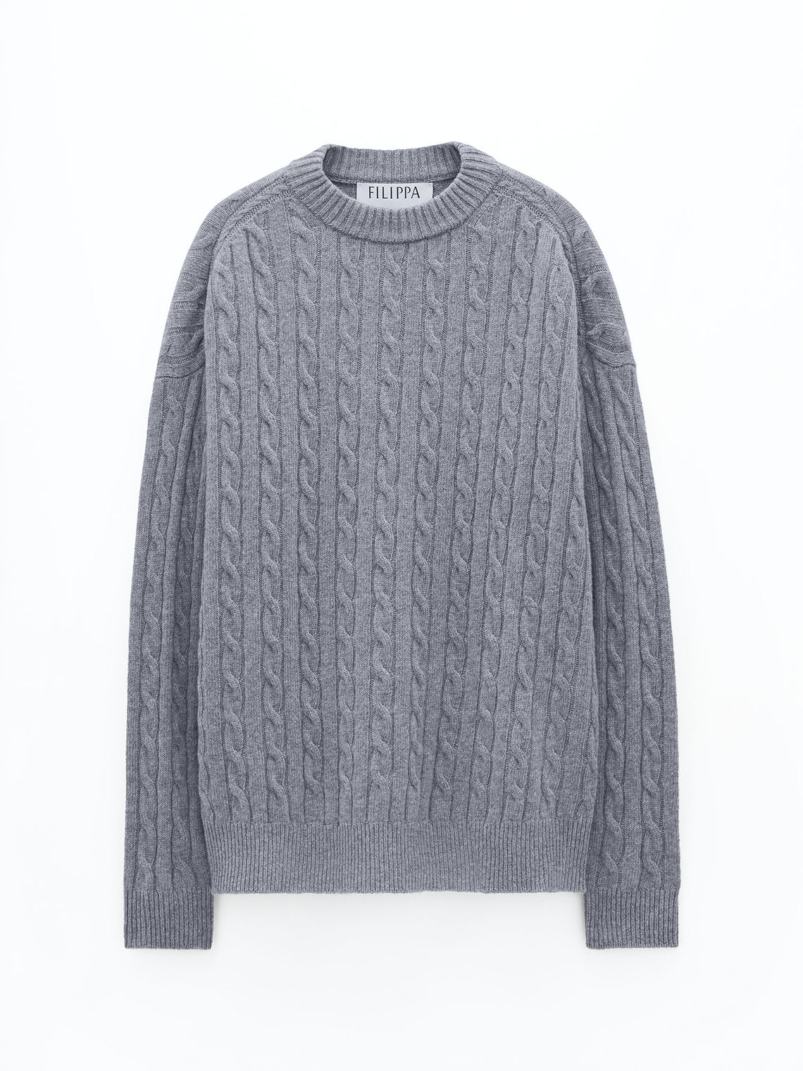 Braided sweater by Filippa K - mid grey