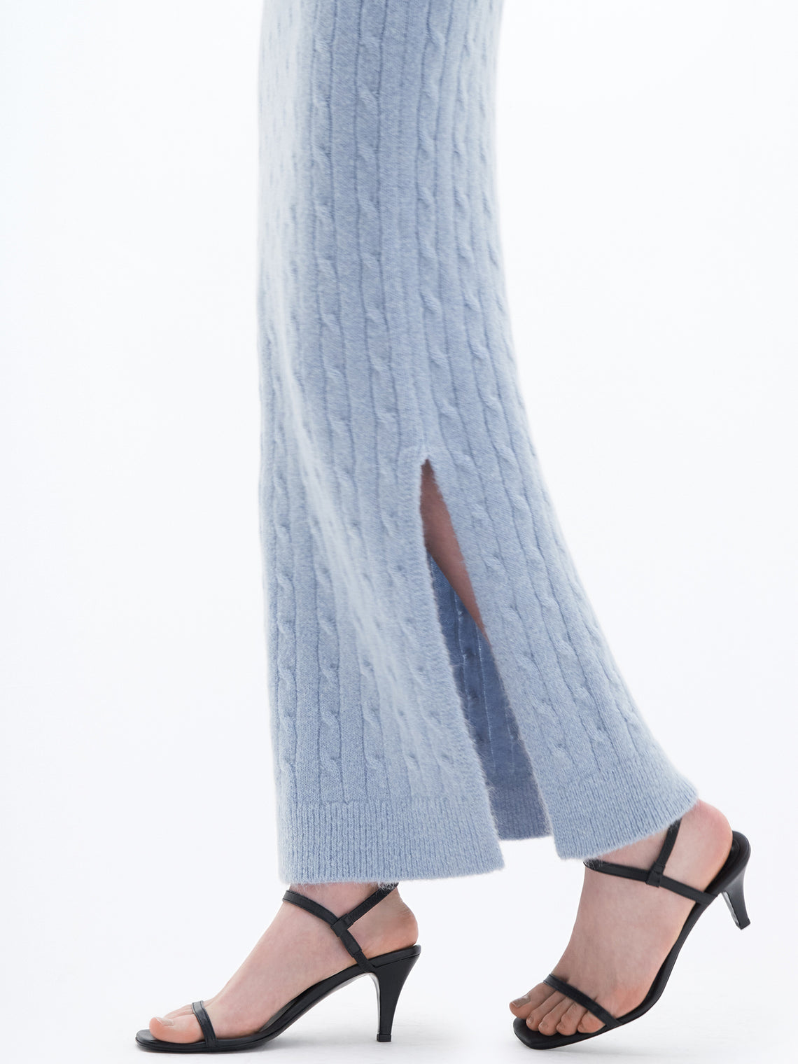 Braided mohair knit skirt by Filippa K in ice blue
