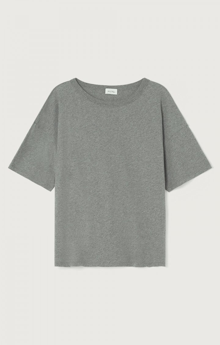 SHORT SLEEVED ROUND NECK T-SHIRT IN GRIS CHINE