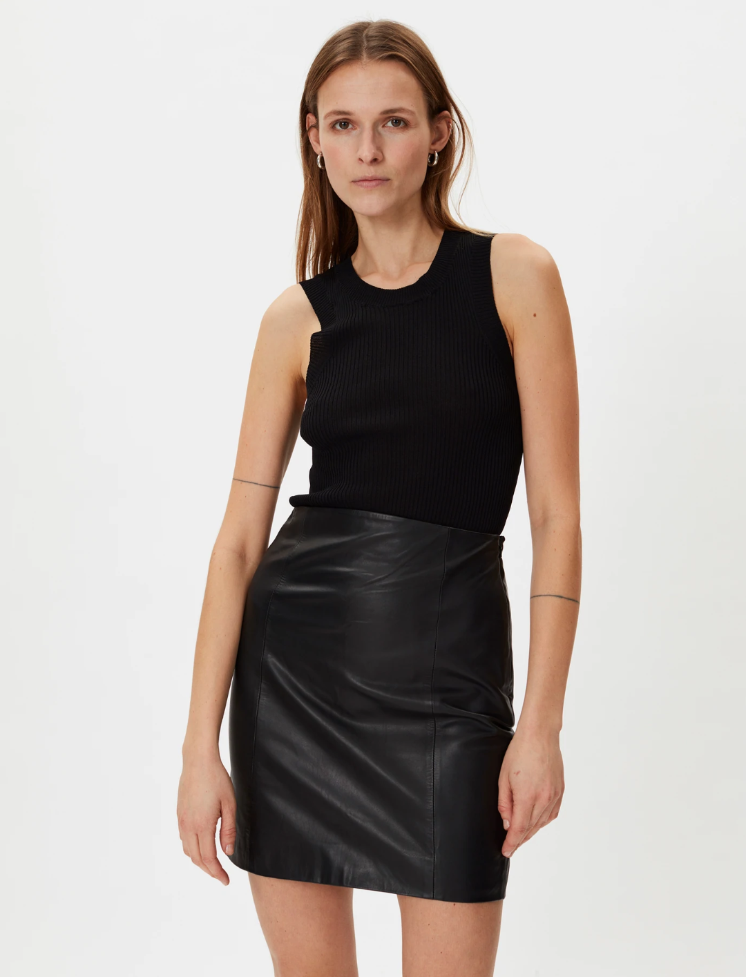 Electra leather skirt in black