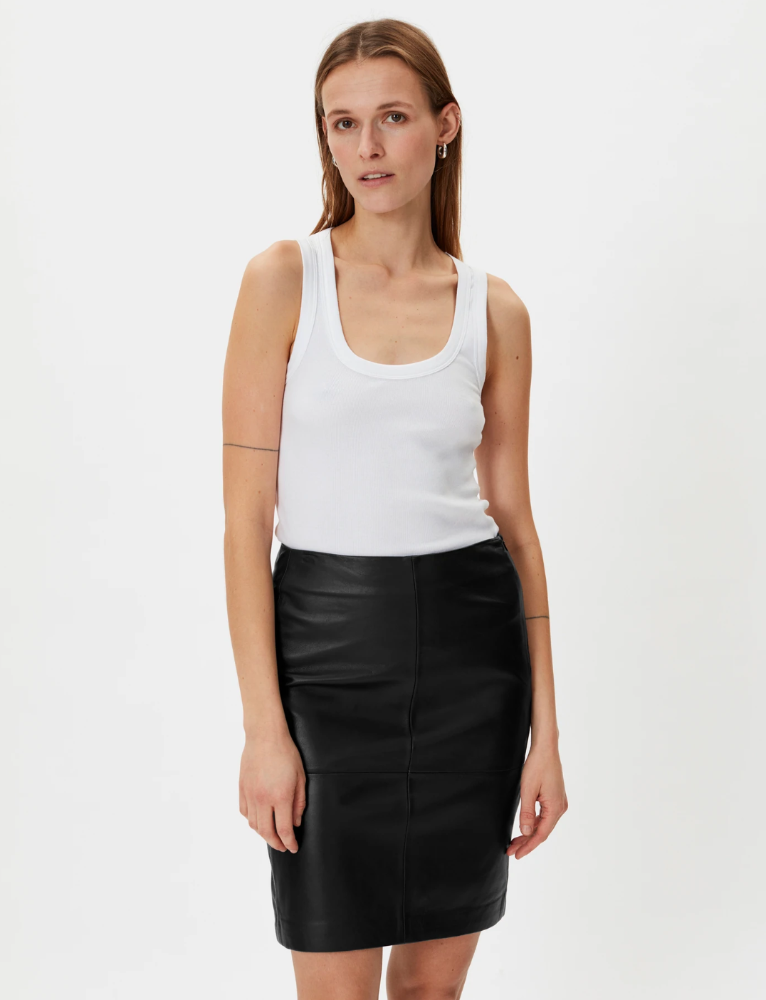 Cecilia leather skirt - black