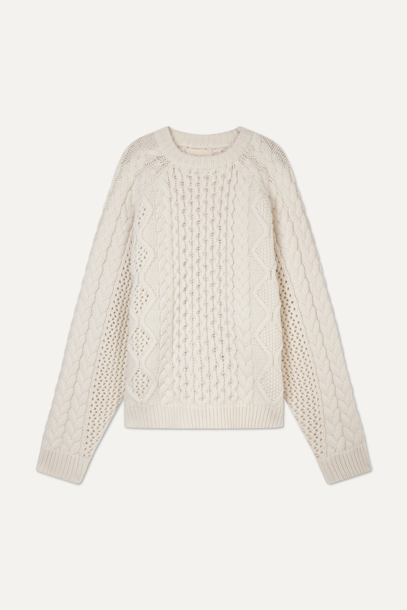 CIPRIANU CABLE KNIT PULLOVER BY LOULOU STUDIO IN CREAM - BEYOND STUDIOS
