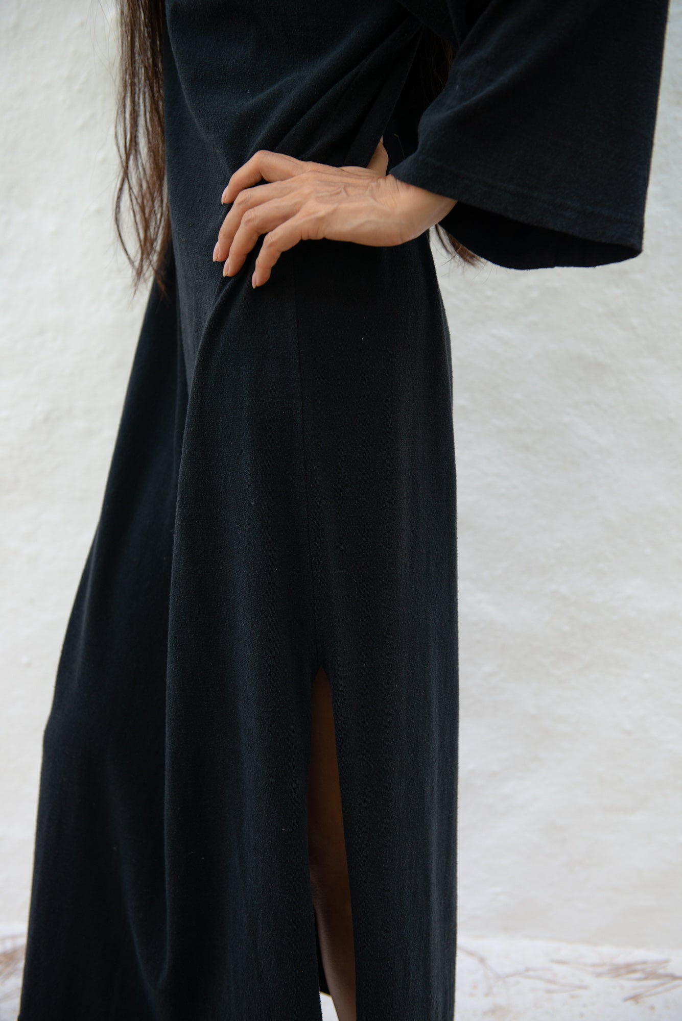 Japanese Silk Jersey Pina Dress by Can Pep Rey -black