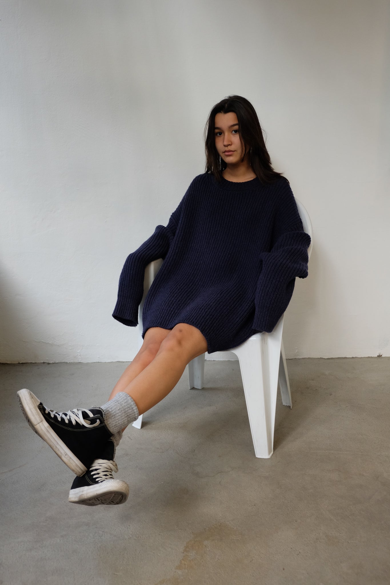 Oversized Rib Kit BLUE RIB KNIT OVERSIZED BY CAN PEP REY – BEYOND STUDIOS