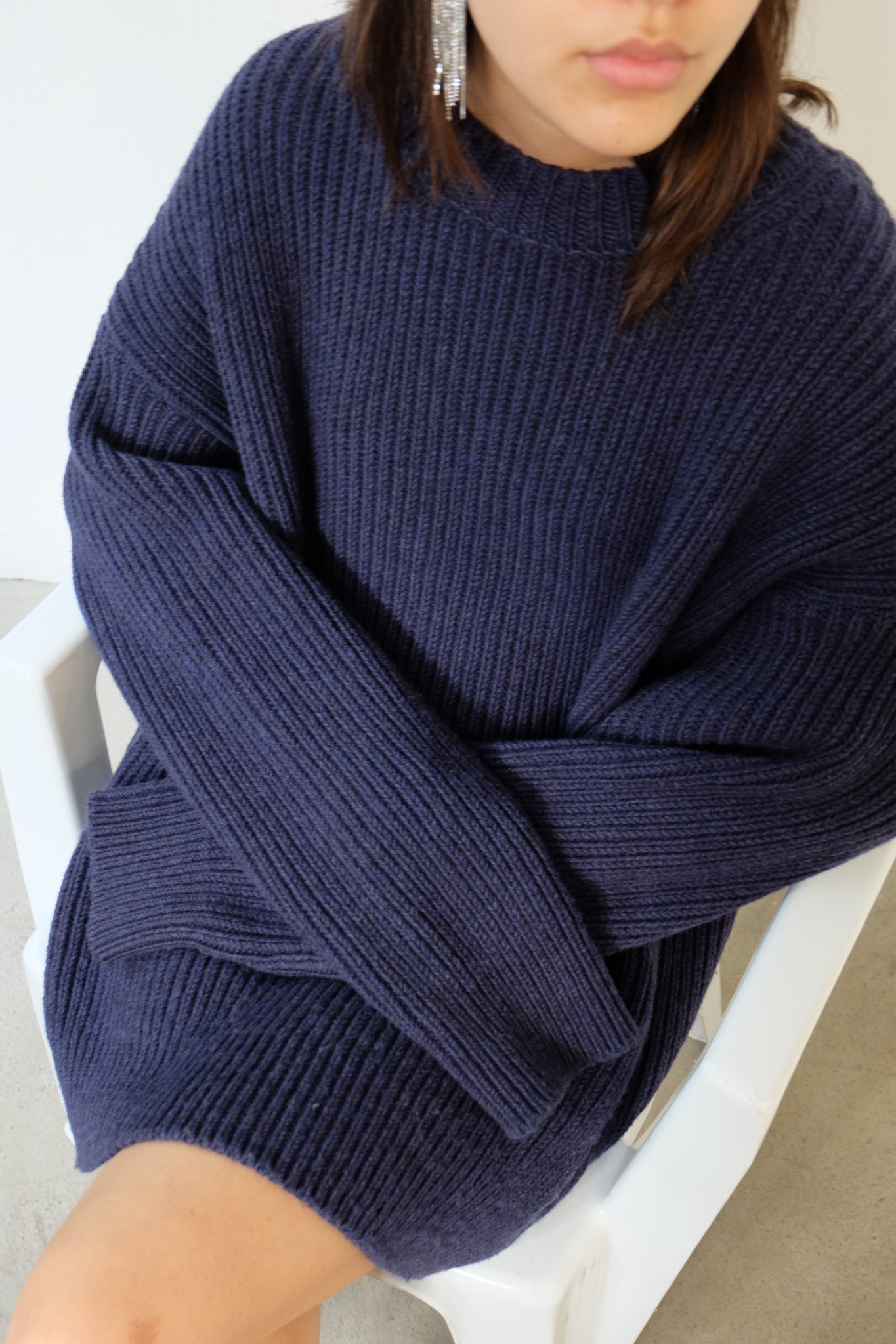 Oversized Rib Kit BLUE RIB KNIT OVERSIZED BY CAN PEP REY – BEYOND STUDIOS