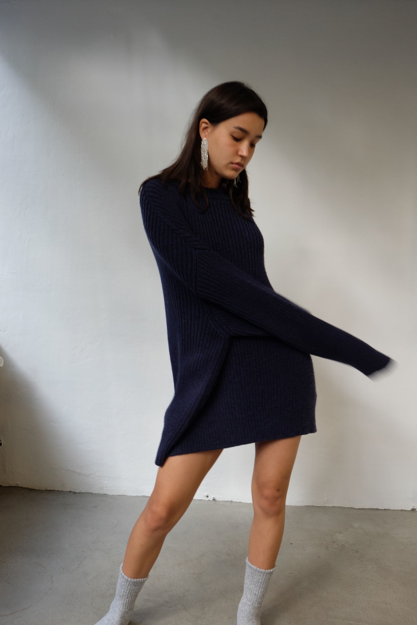 BLUE RIB KNIT OVERSIZED BY CAN PEP REY