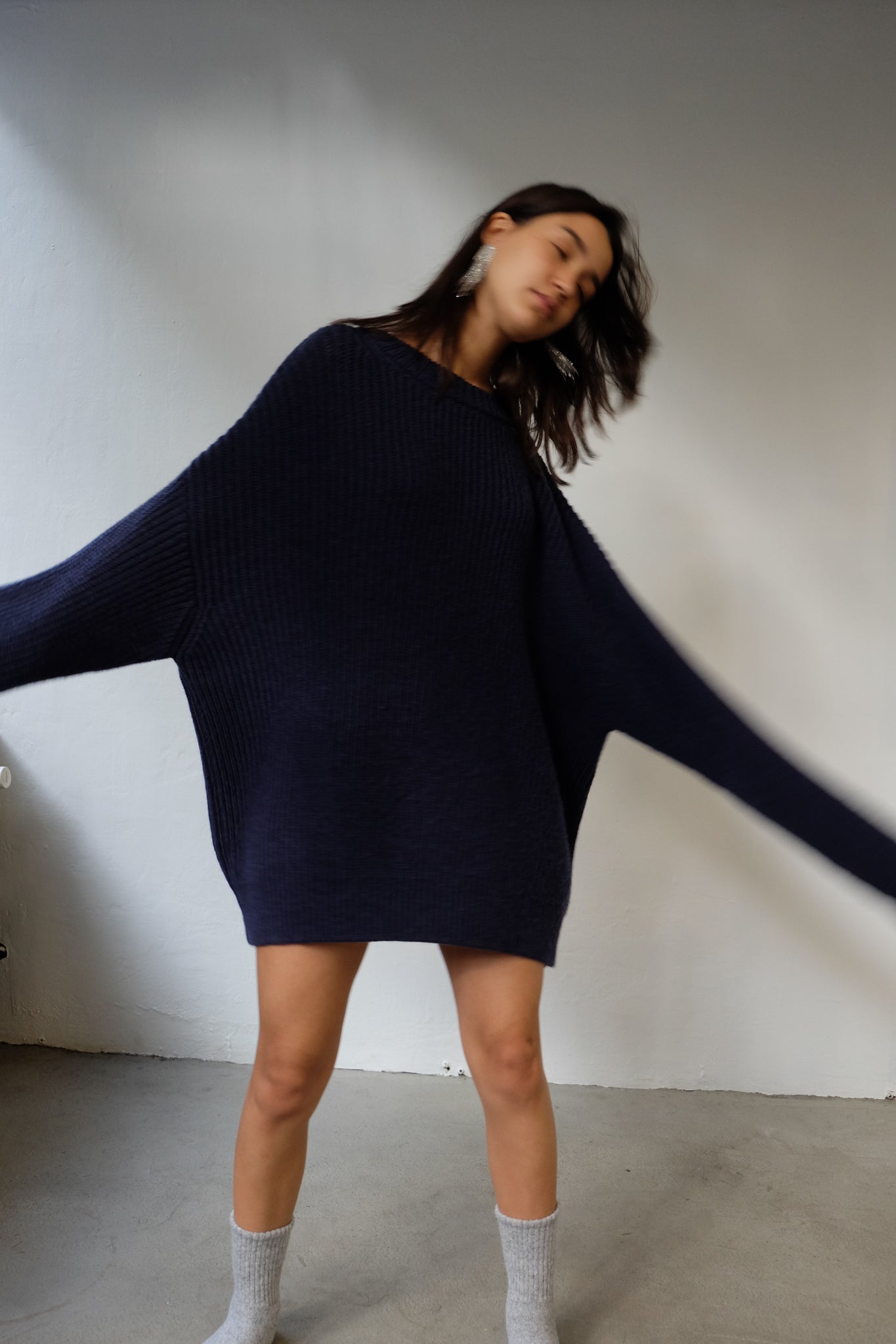BLUE RIB KNIT OVERSIZED BY CAN PEP REY