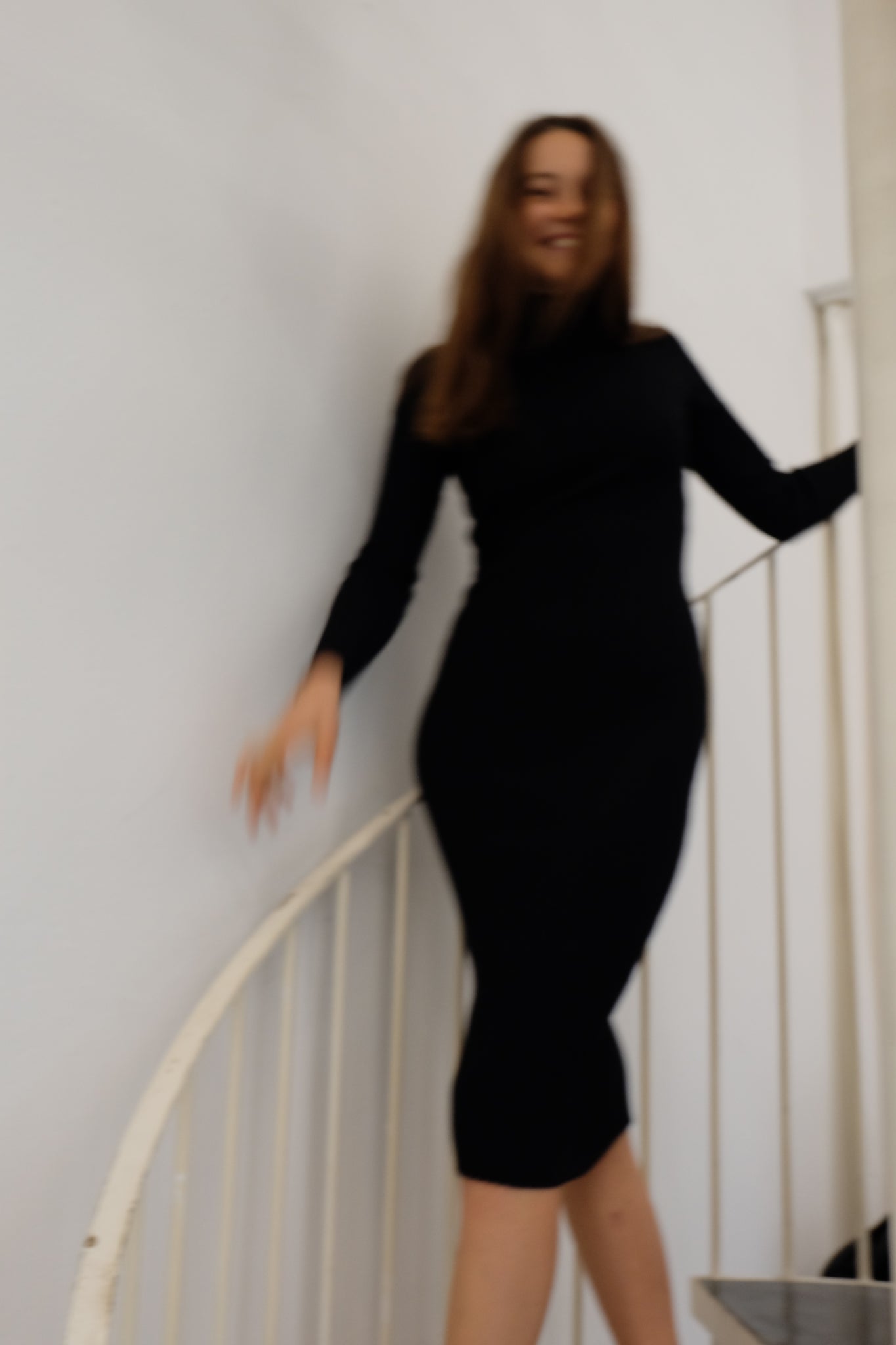 Karlina turtleneck knit dress in black