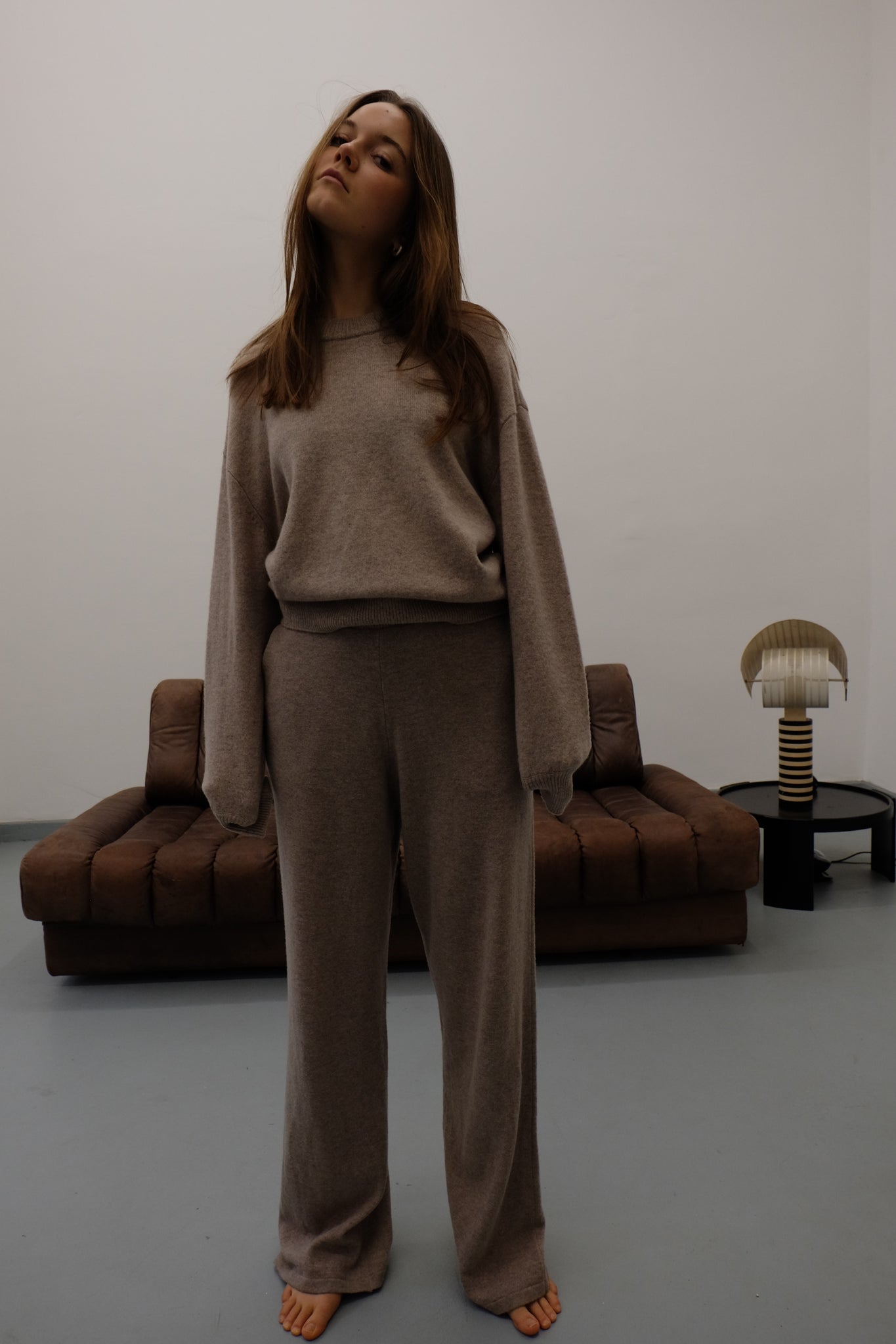 KNITTED PANTS IN BEIGE