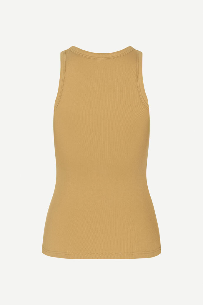 Ribbed tank top in Sand