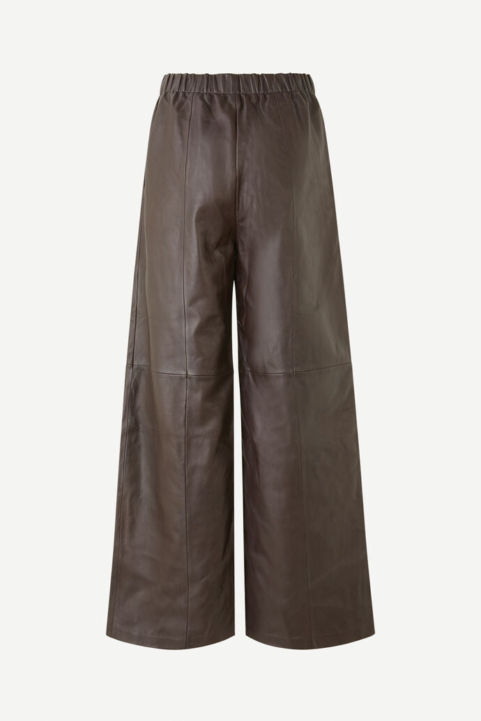 Jewel leather trousers in dark brown