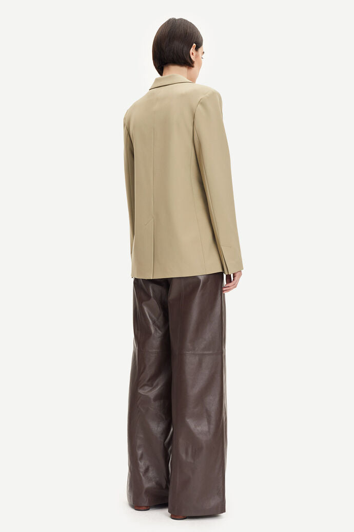 Jewel leather trousers in dark brown