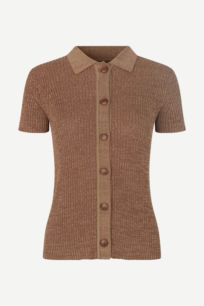 Buttoned polo bonnie in brown