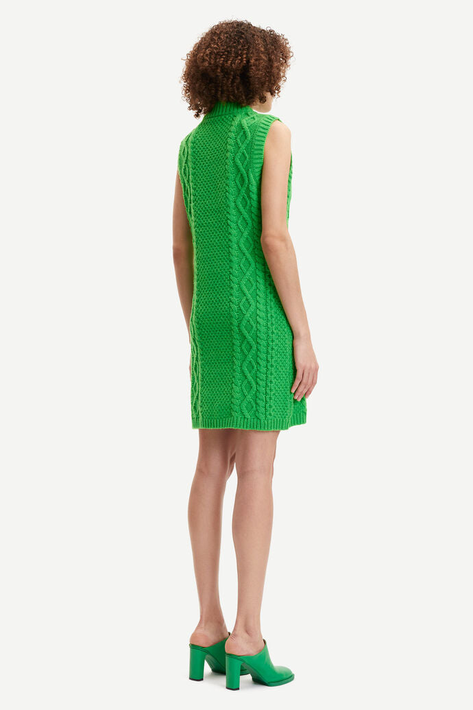 Knitted dress in vibrant green