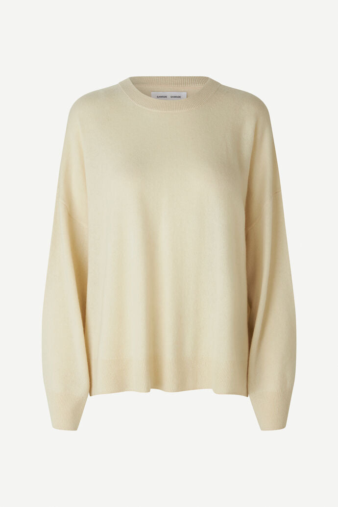 Oversized pure Cashmere knit in nature white