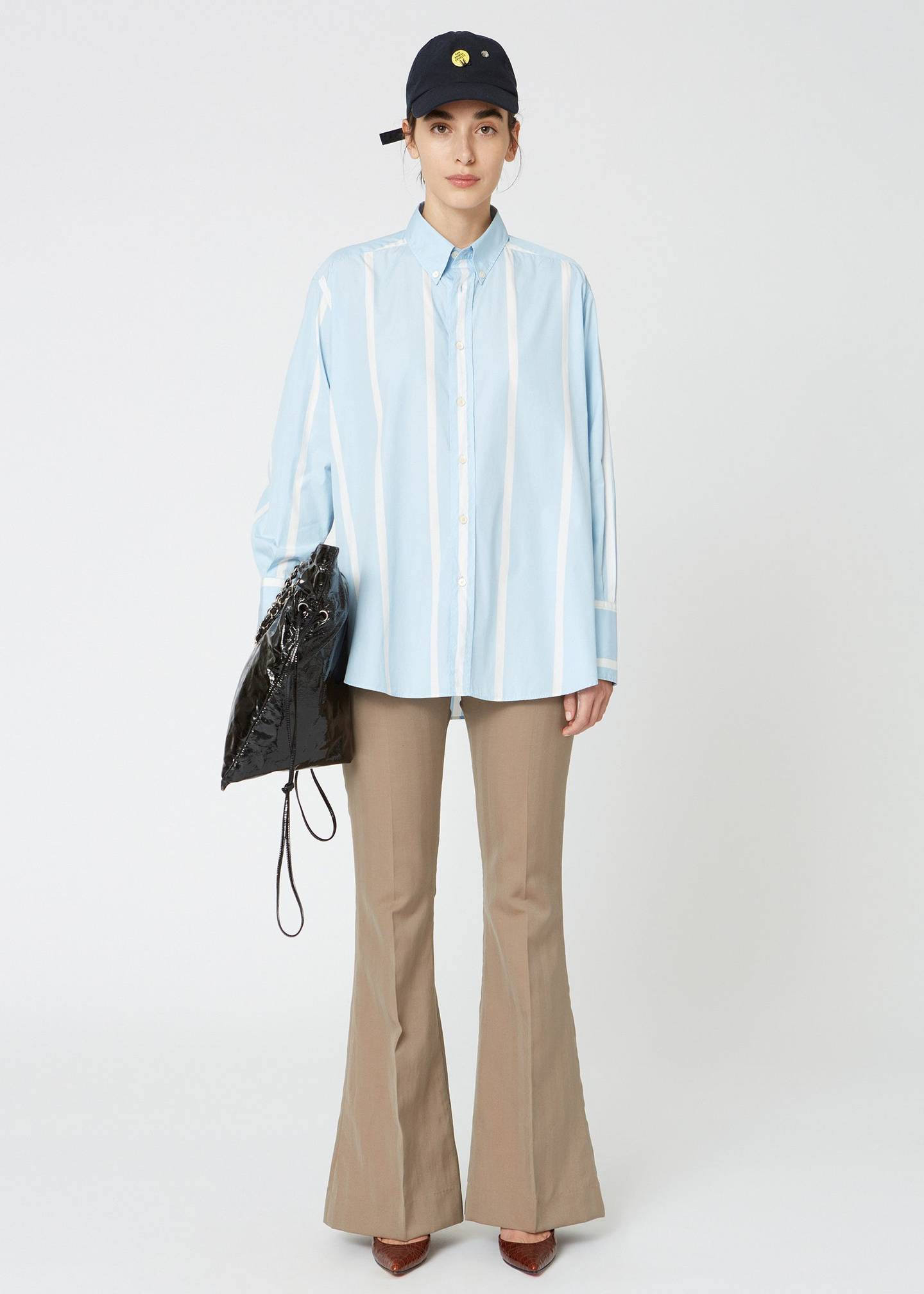 OVERSIZED SHIRT WITH WIDE BLUE STRIPES BY HOPE
