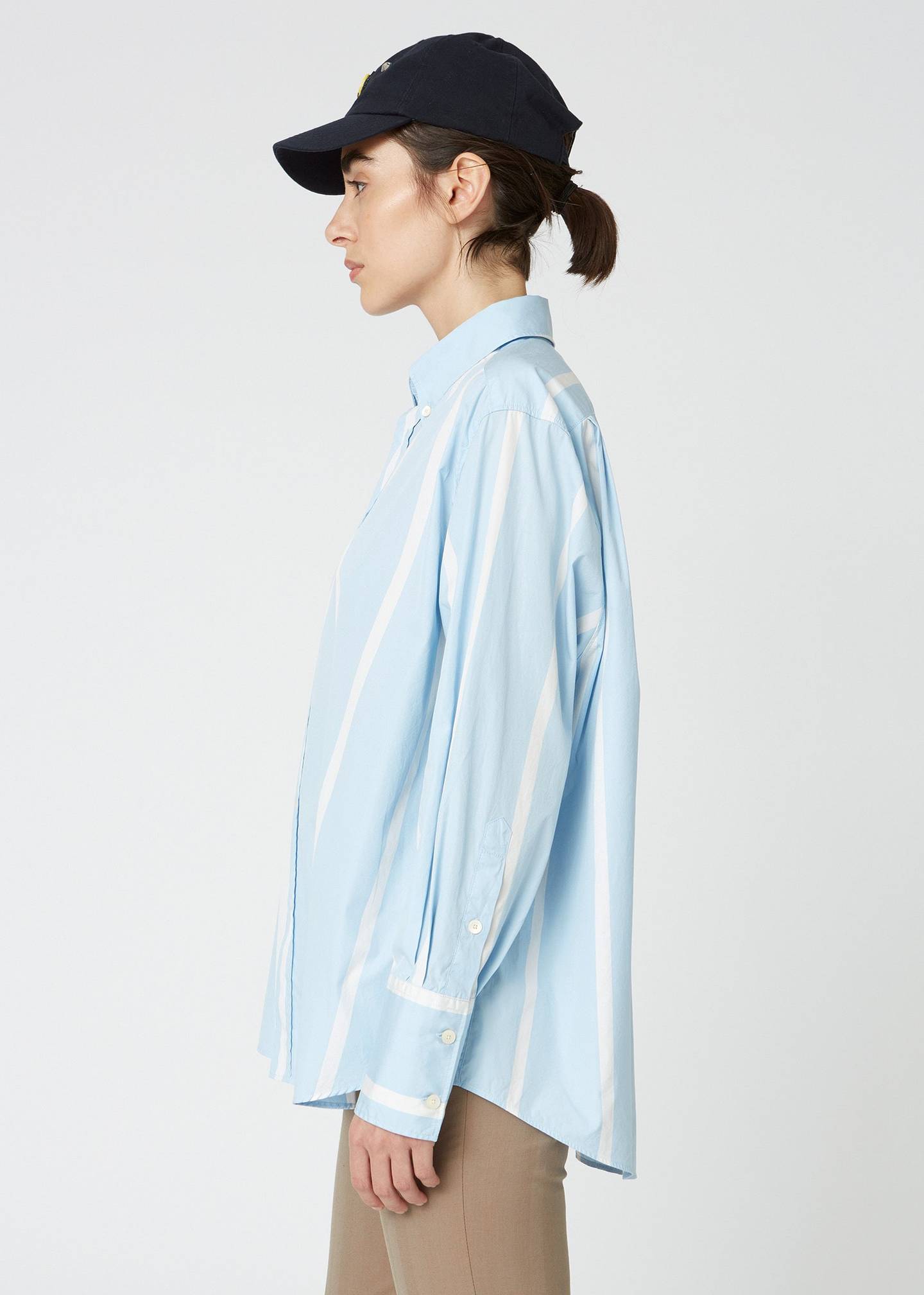 OVERSIZED SHIRT WITH WIDE BLUE STRIPES BY HOPE
