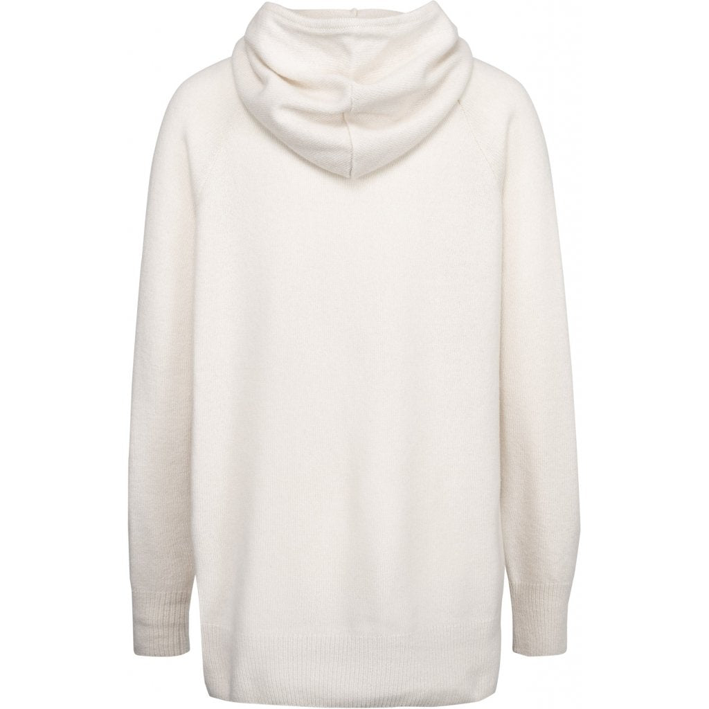 CASHMERE KNITTED HOODIE HOSSEGOR BY ENVELOPE 1976 IN IVORY WHITE