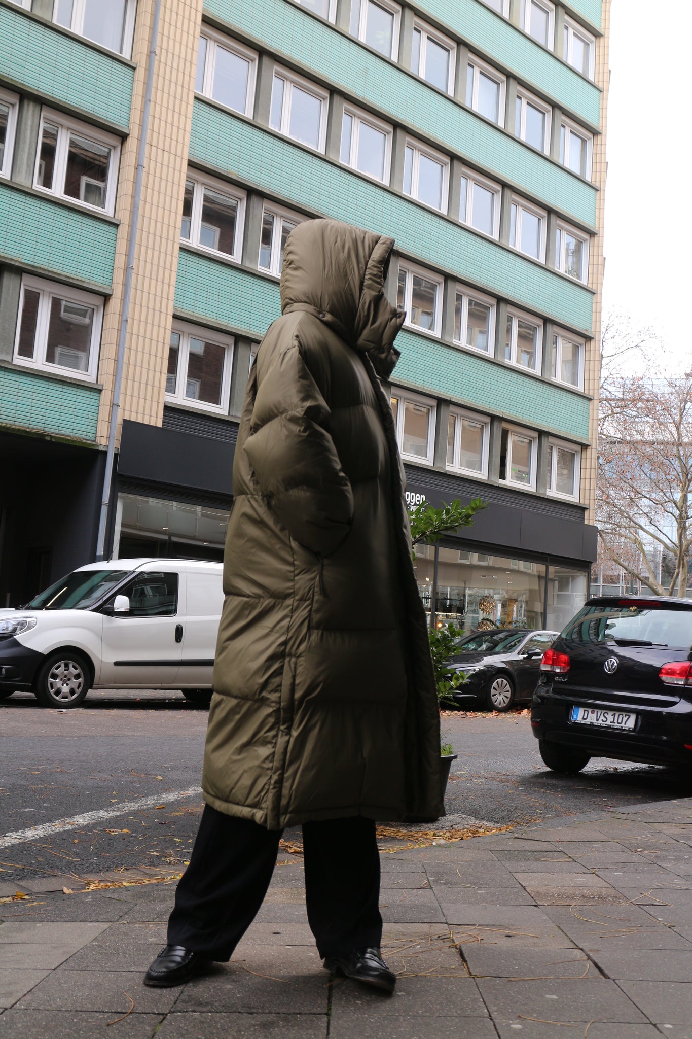 OVERSIZED PUFFER JACKET BY SHU IN OLIVE GREEN