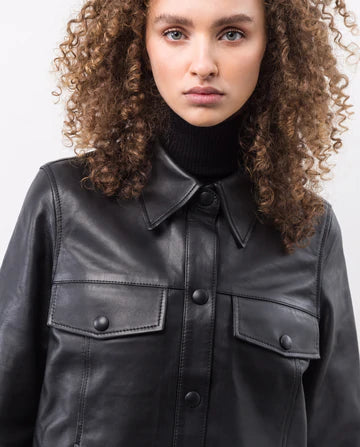 Lola leather leather jacket in black
