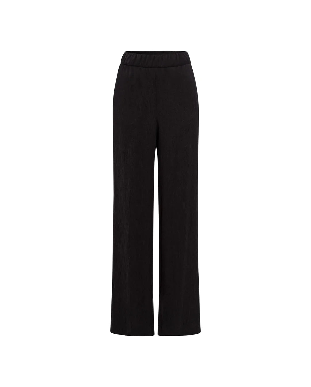 Finely pleated pants in black