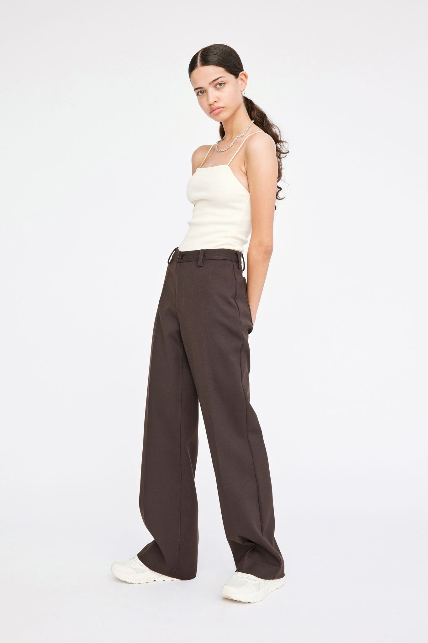 Kelis Trousers in coffee bean by Won Hundred