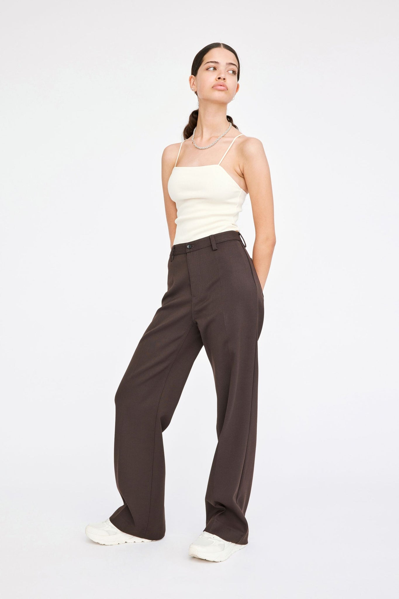 Kelis Trousers in coffee bean by Won Hundred