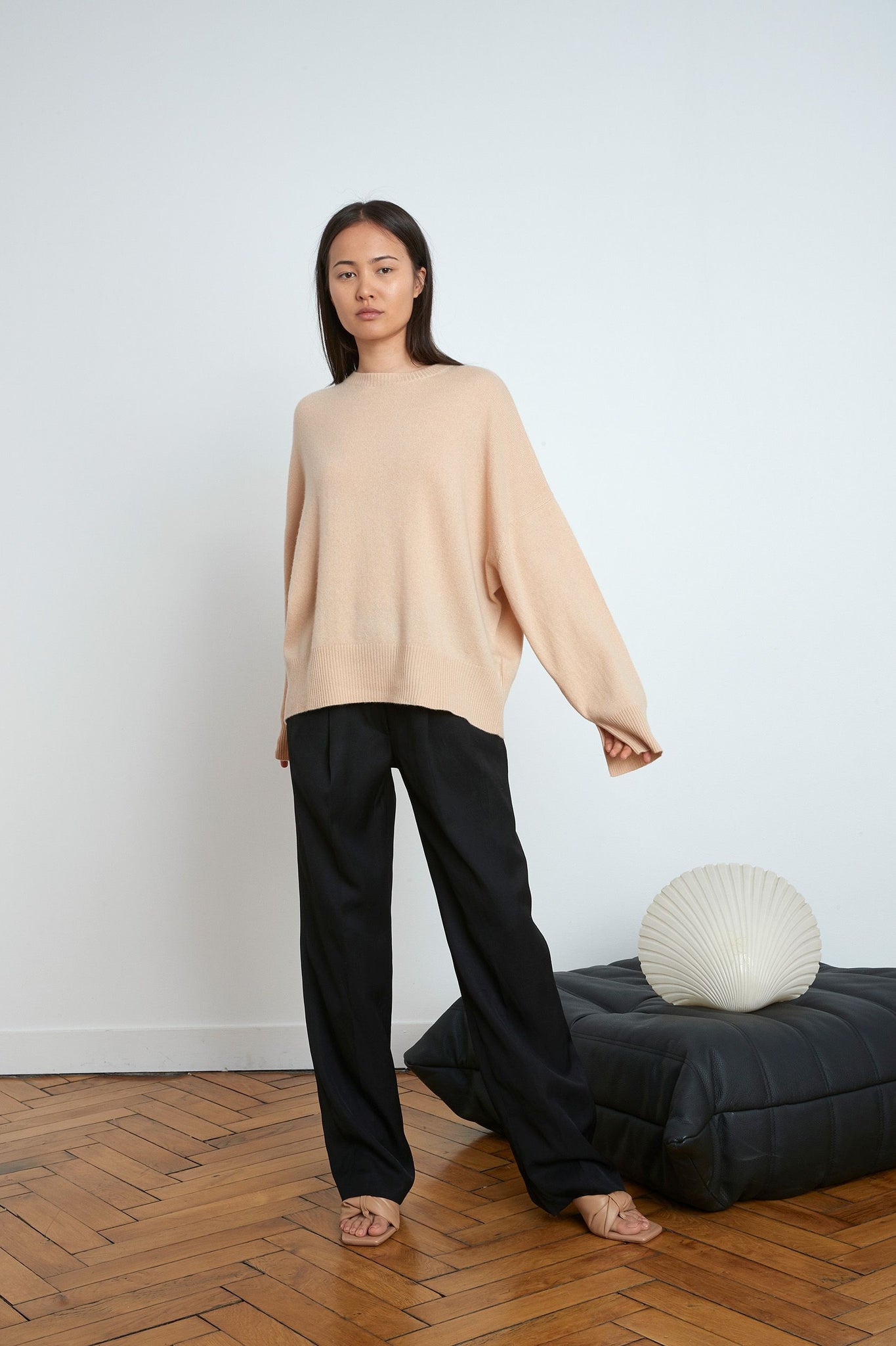 ANAA CASHMERE SWEATER BY LOULOU STUDIO IN BEIGE