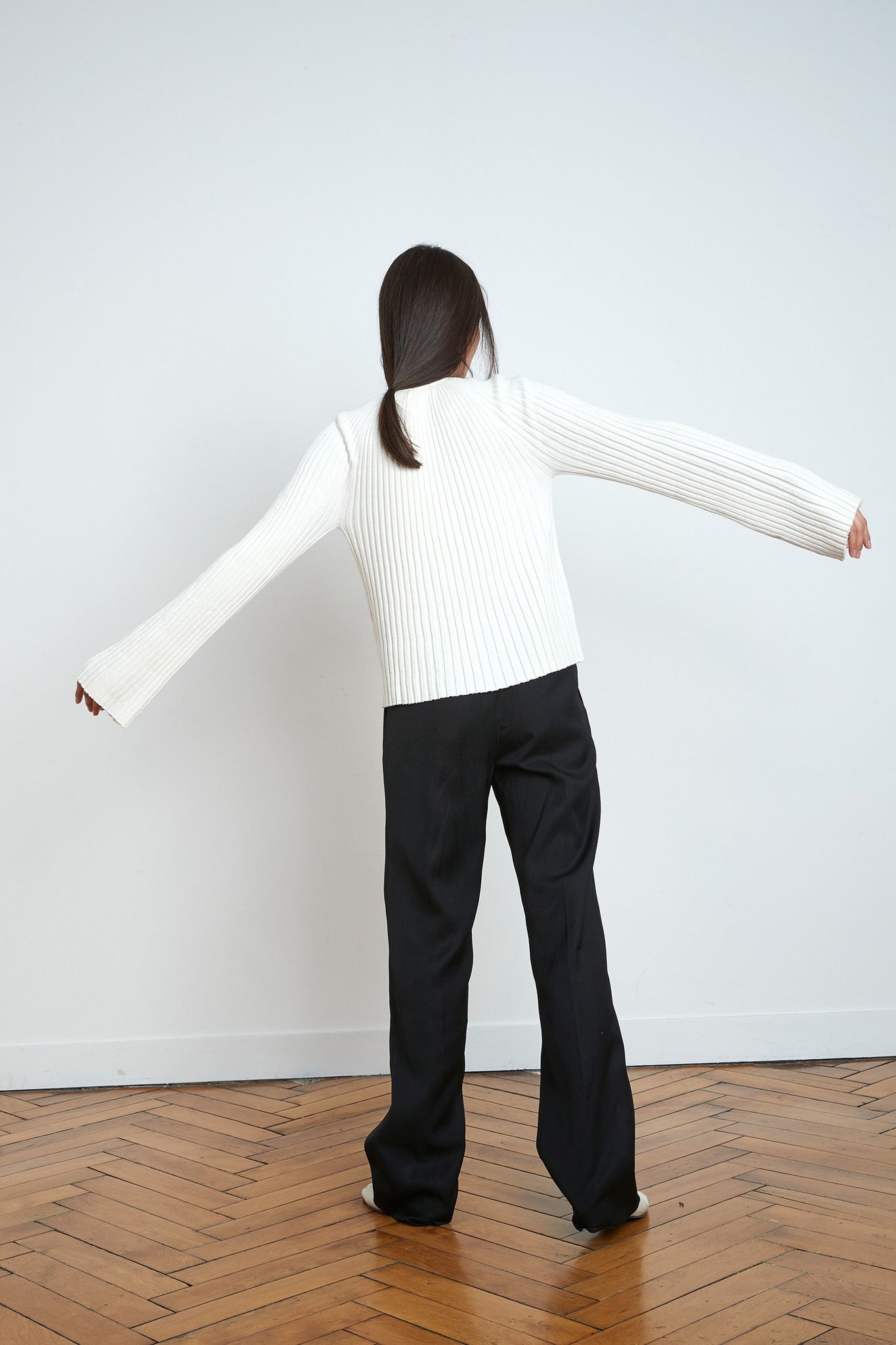 HAIRAN KNITTED TOP BY LOULOU STUDIO IN IVORY