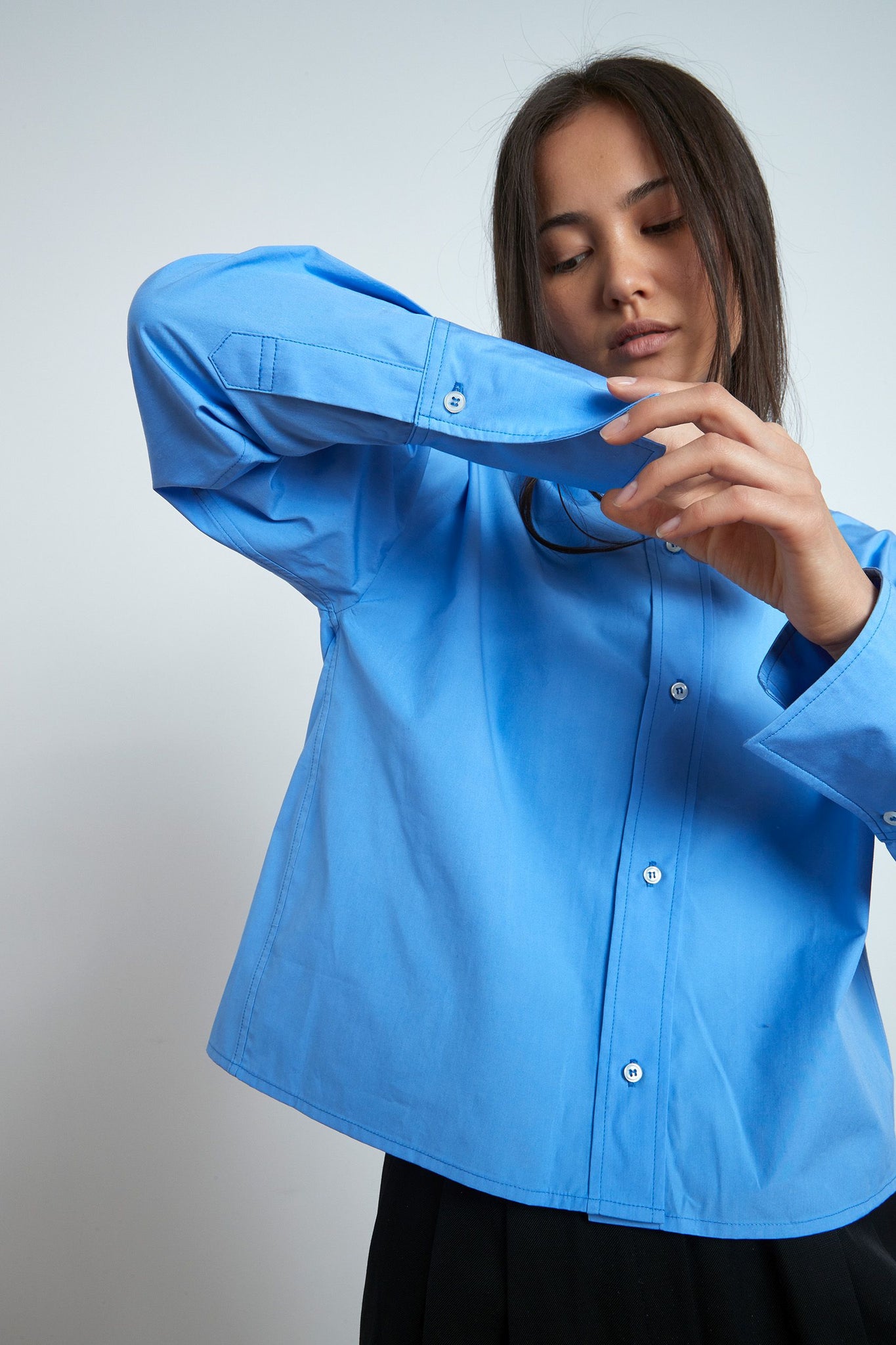 PULAU COTTON SHIRT BY LOULOU STUDIO IN BLUE