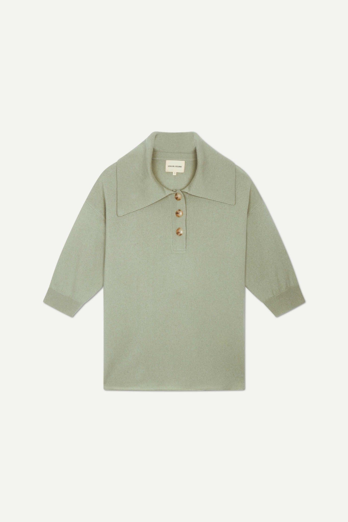 SAZILEY CASHMERE POLO BY LOULOU STUDIO IN ALMOND