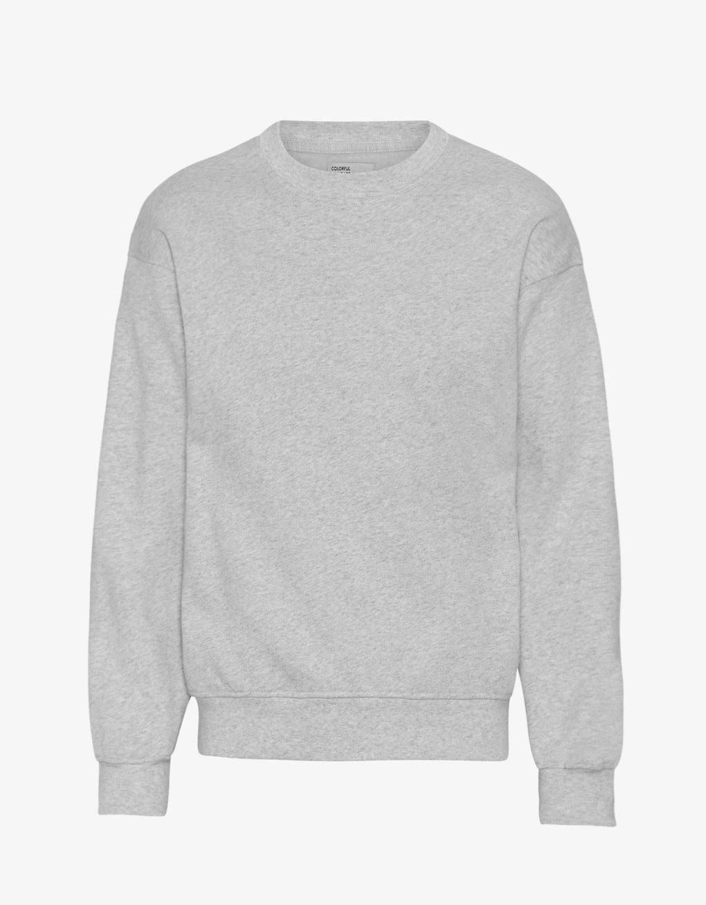 Organic oversized crew sweater in heather grey