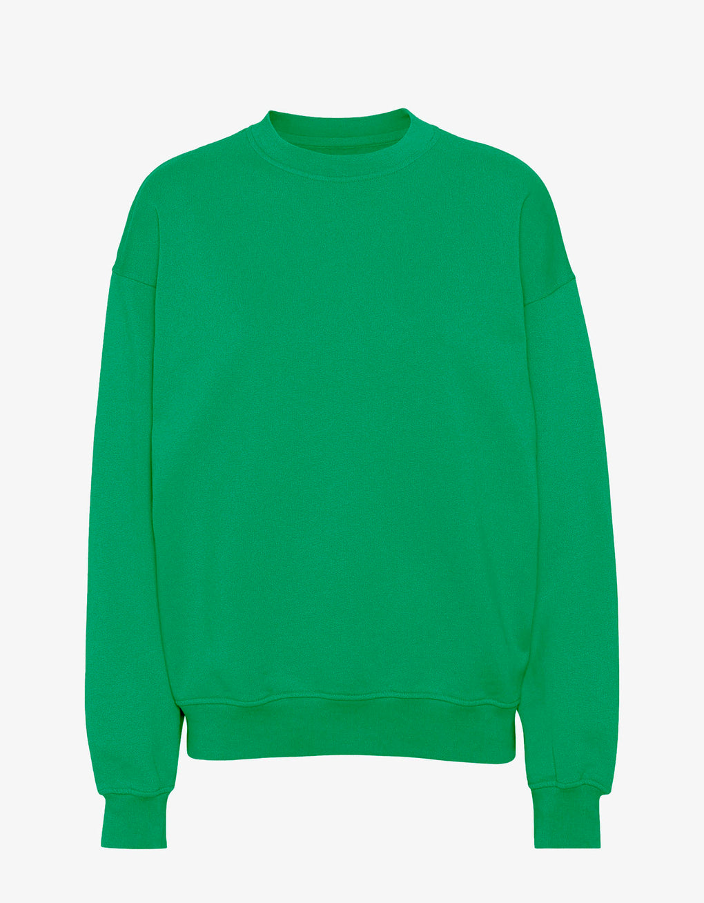 Organic oversized crew sweater - kelly green