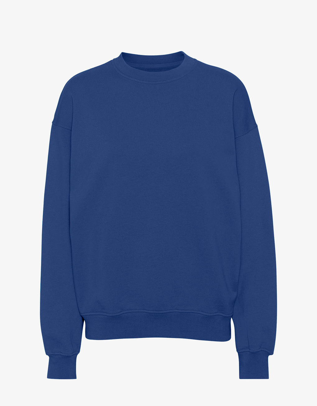 Organic oversized crew sweater - royal blue