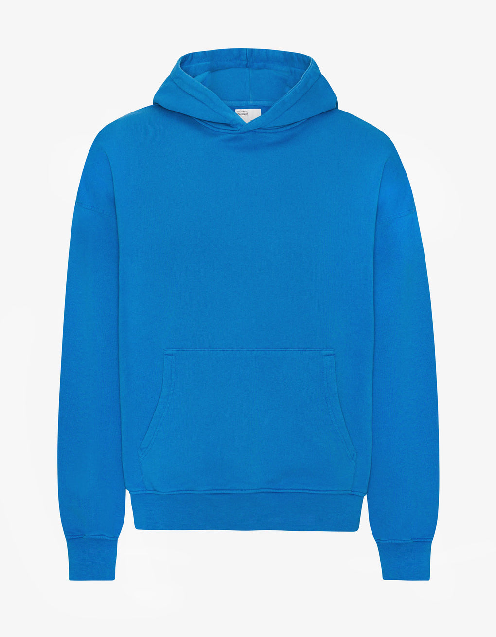 Organic oversized hood in pacific blue