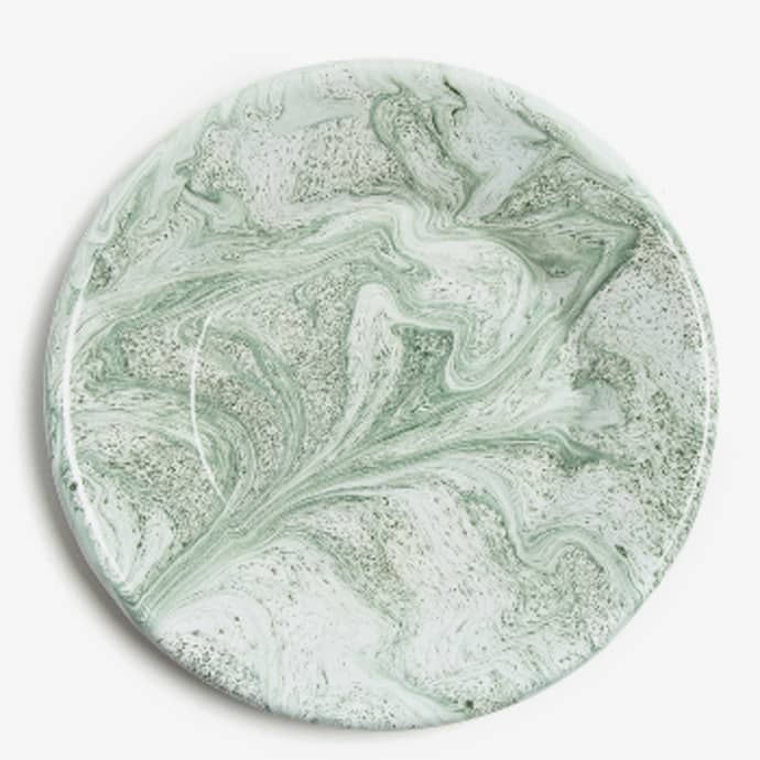 ENAMELLED LUNCH PLATE IN GREEN BY HAY