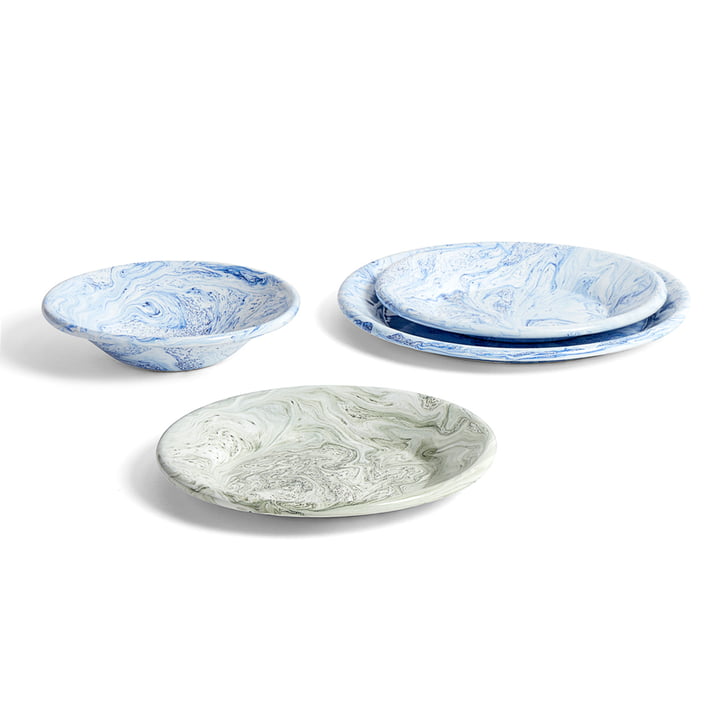 ENAMELLED LUNCH PLATE IN BLUE BY HAY