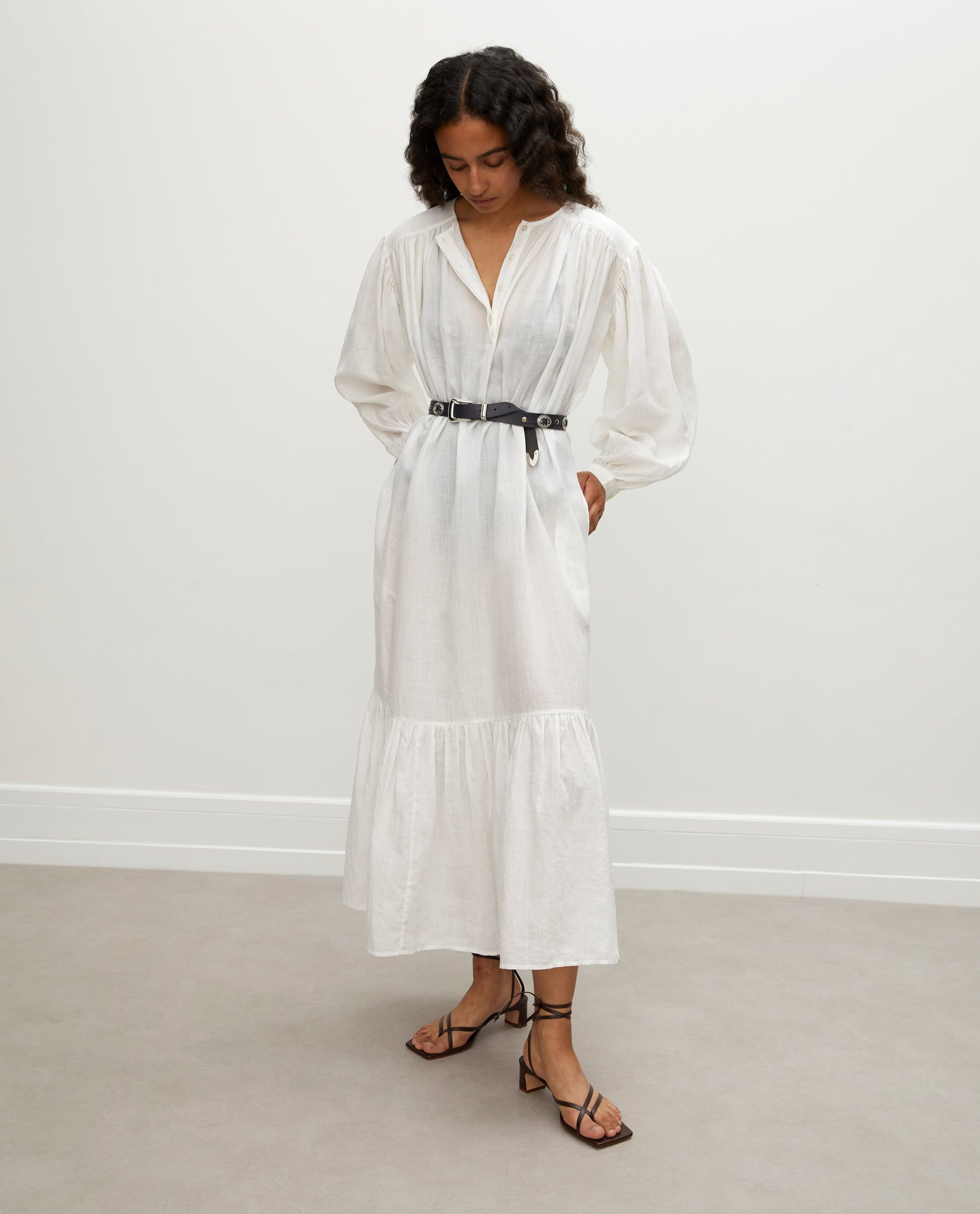Linen Dress by Rohe Frames in white