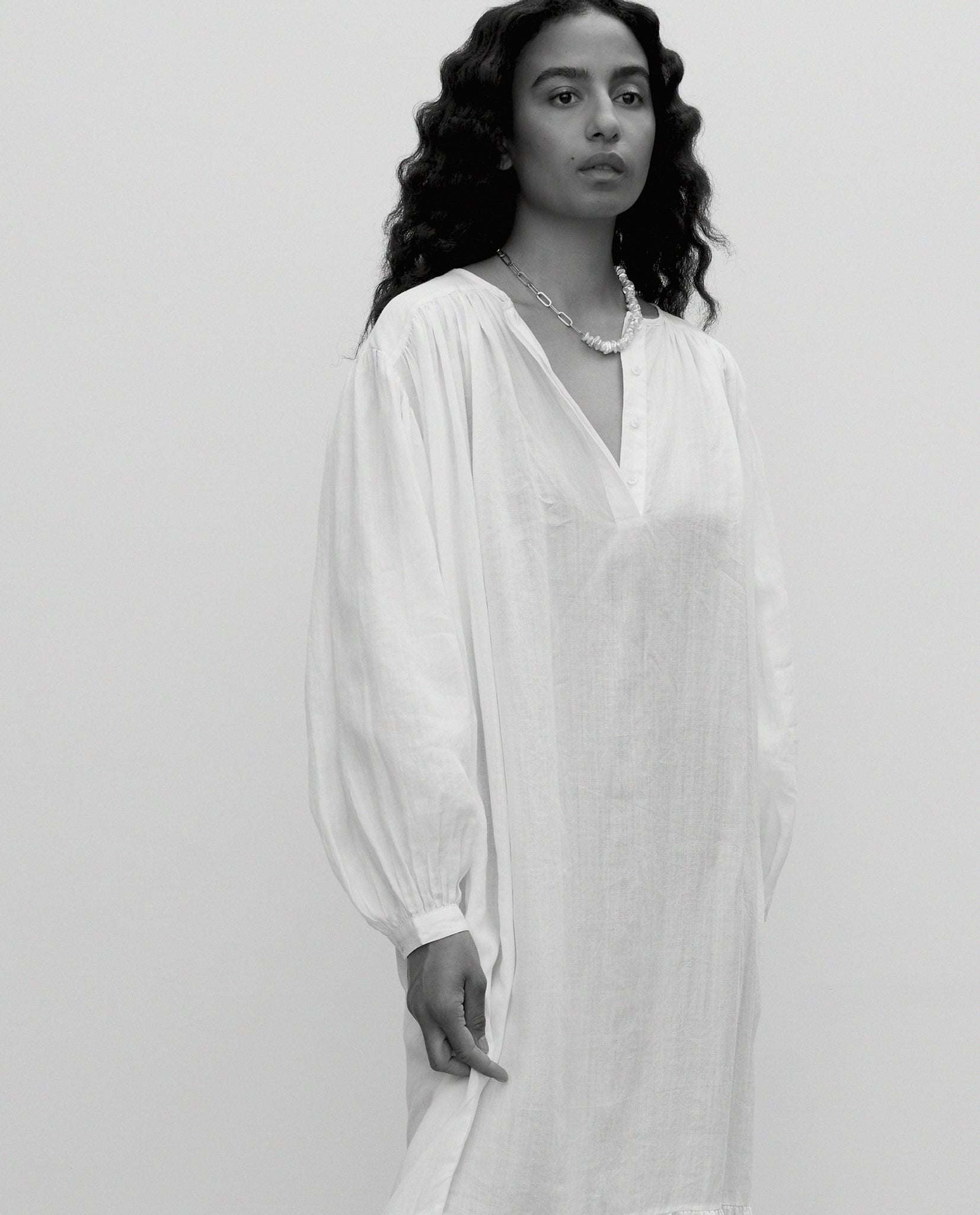 Linen Dress by Rohe Frames in white