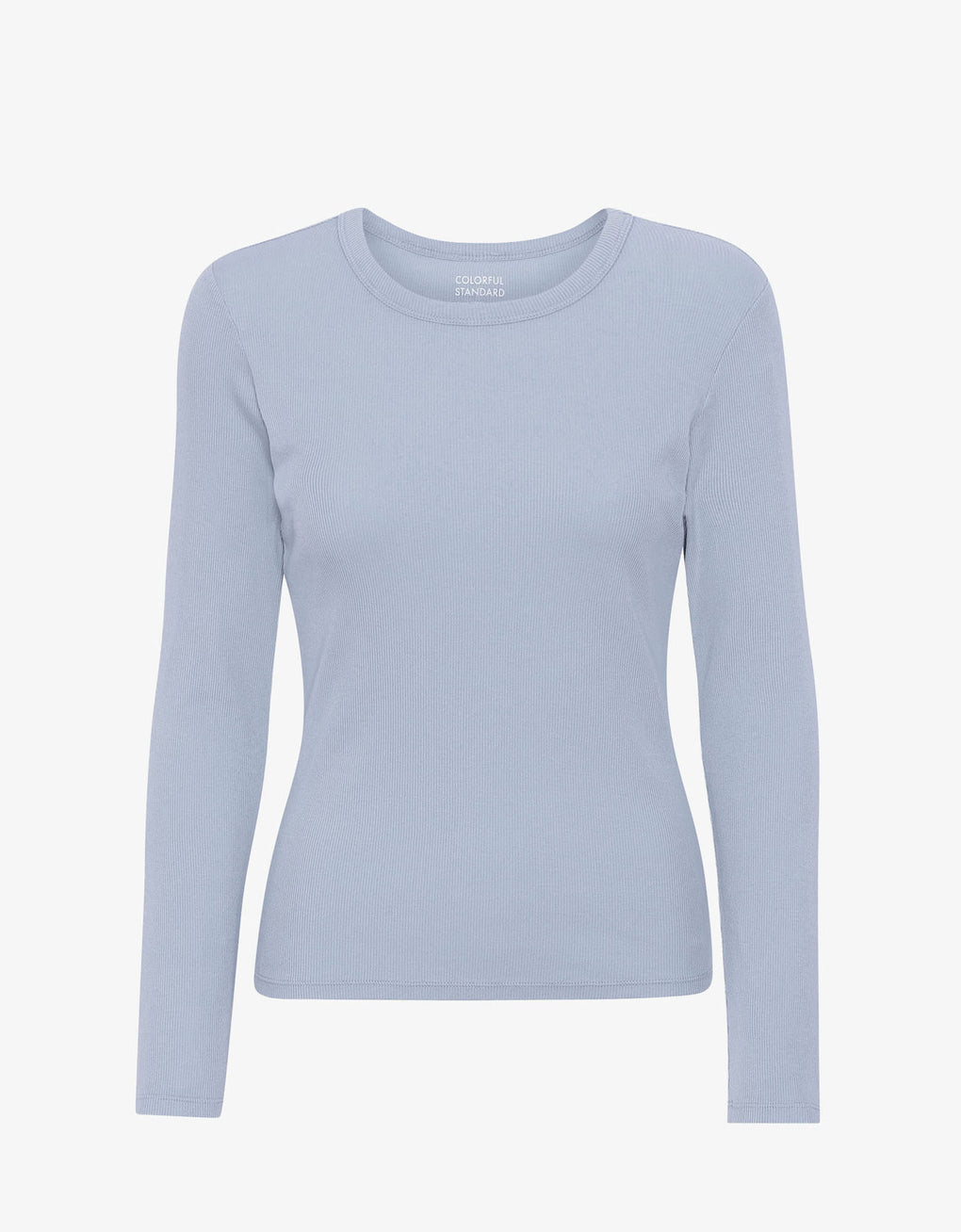 Organic rib longsleeve t-shirt - powder blue