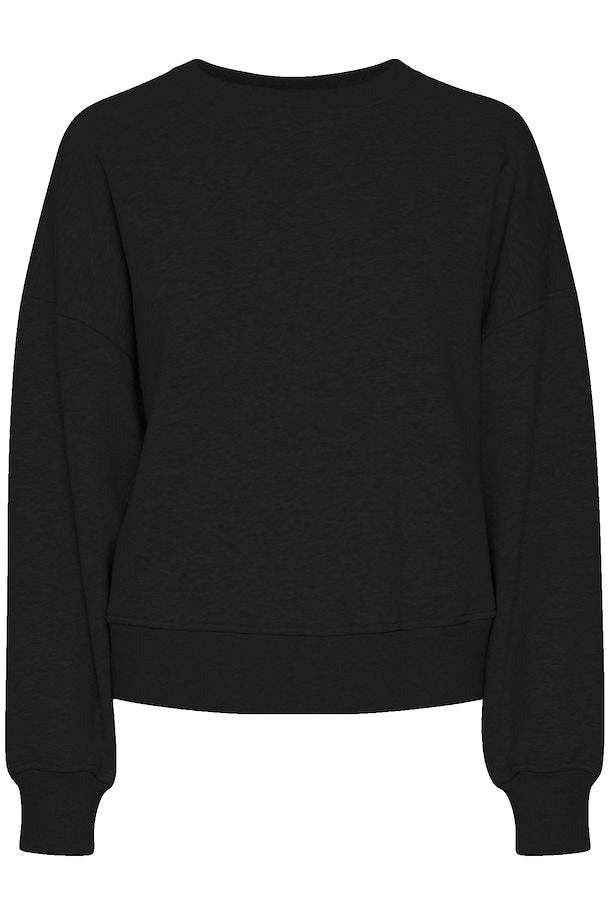 Short oversized sweater in black