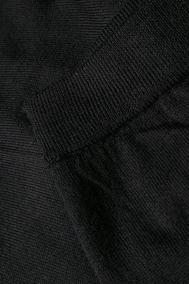 MERINO WOOL WIDE LEG KNITTED PANTS IN BLACK