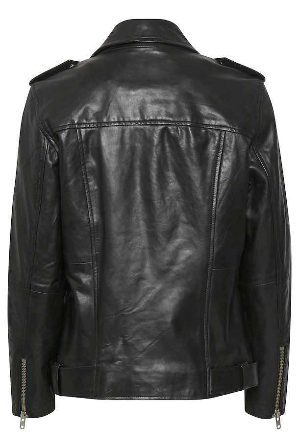 Leather jacket in black