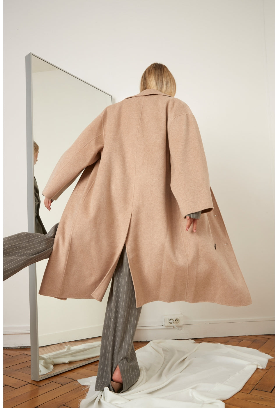 LOULOU STUDIO 'Zeno' coat Beige ZENO Loulou de saison 'zeno