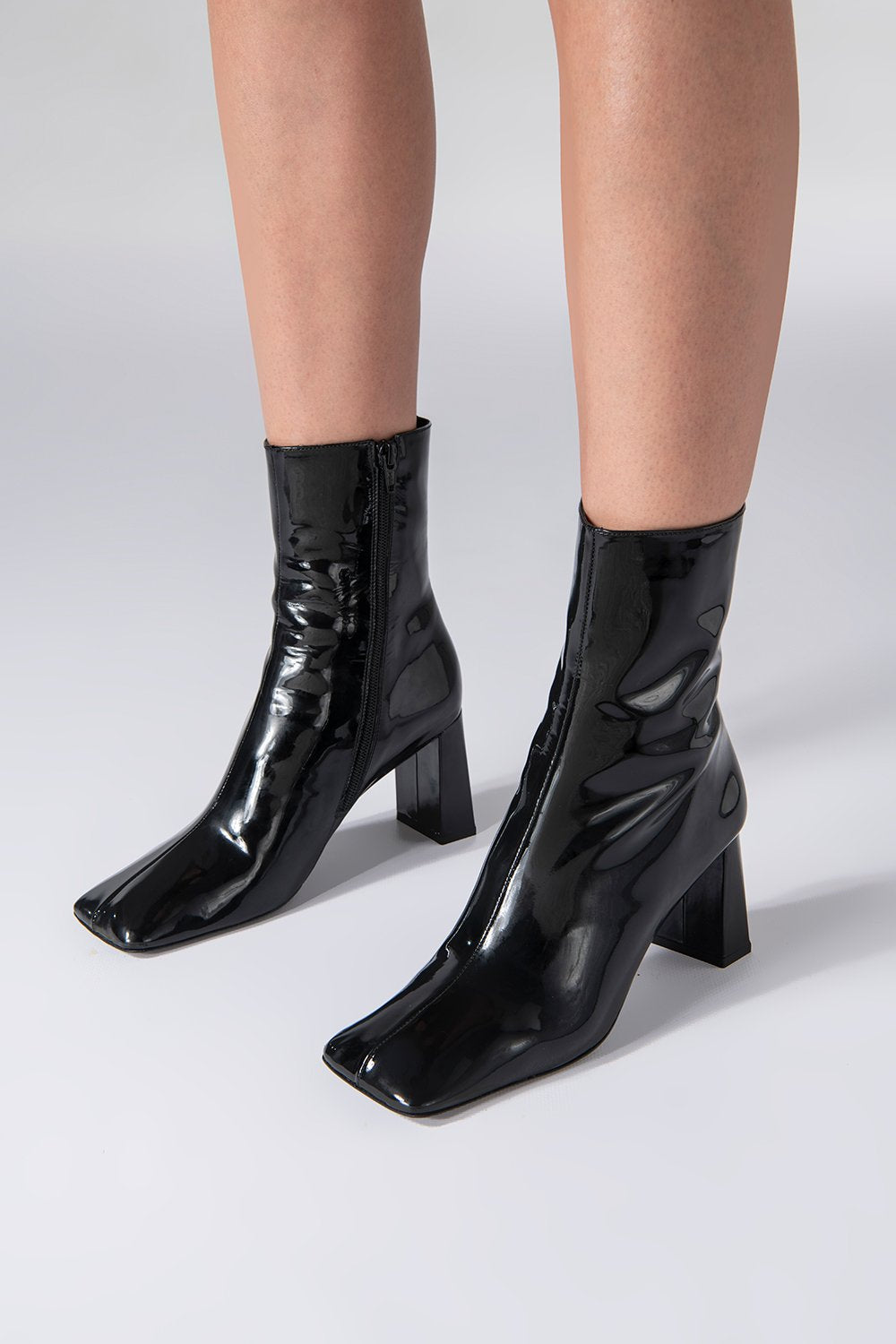 BY FAR CELINE BLACK PATENT LEATHER BOOTS BEYOND STUDIOS