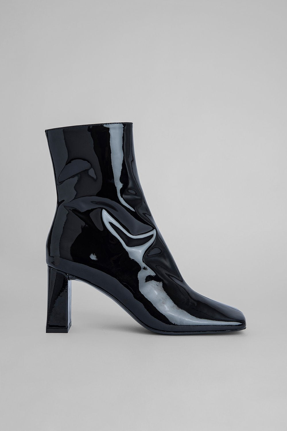 BY FAR CELINE BLACK PATENT LEATHER BOOTS