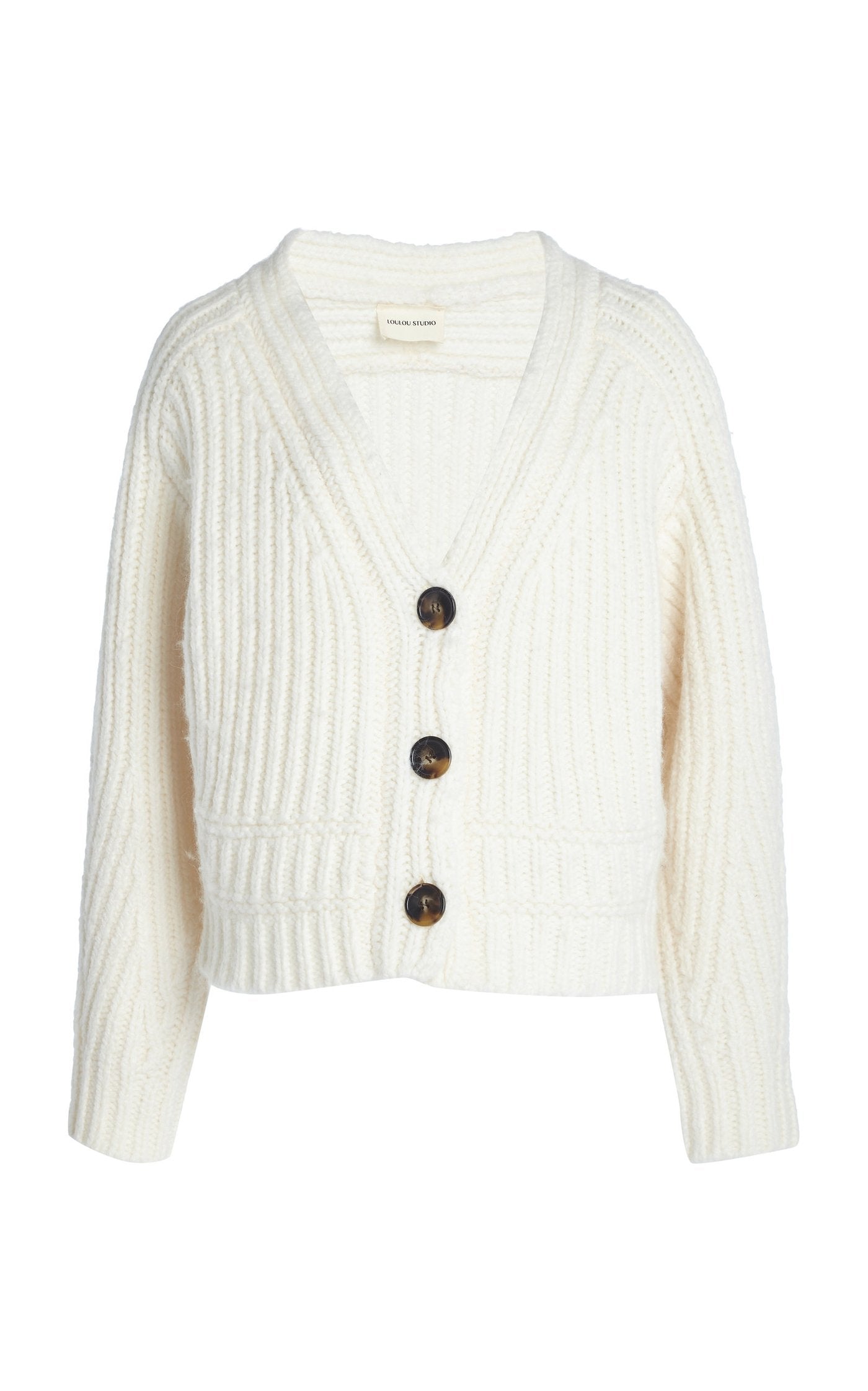 CORTE OVERSIZED RIBBED WOOL BLEND CARDIGAN BY LOULOU STUDIO